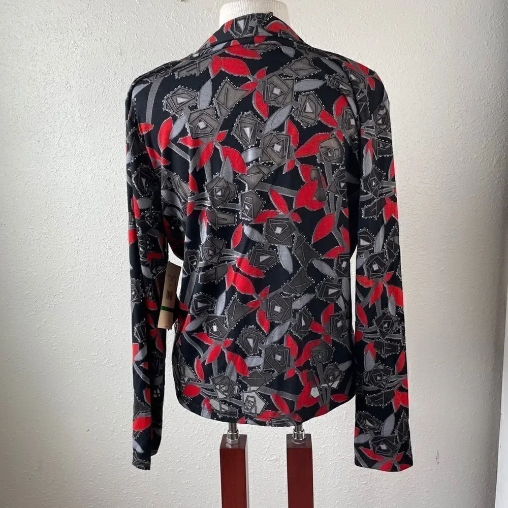 NWT Multiples Long Sleeve Blouse Top Size Petite L